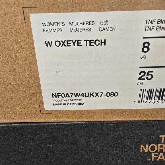 The North Face Women's Oxeye Tech Shoes Sneakers TNF Black NF0A7W4UKX7 Sz 8 NEW - Picture 9 of 13